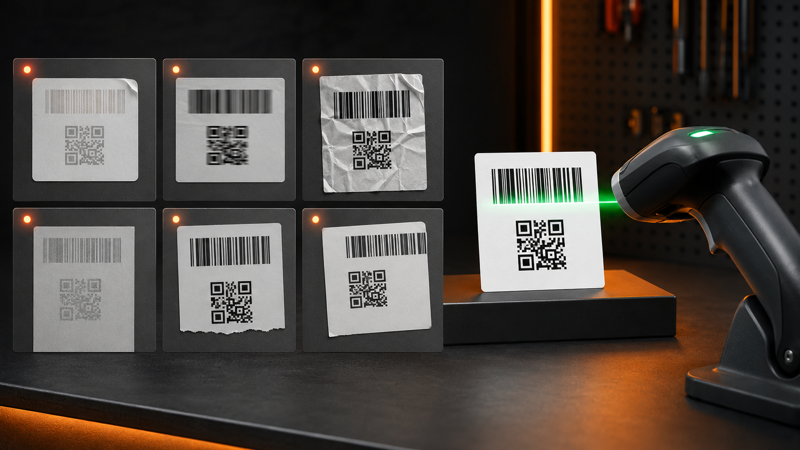 Etiqueta com Código de Barras e QR Code