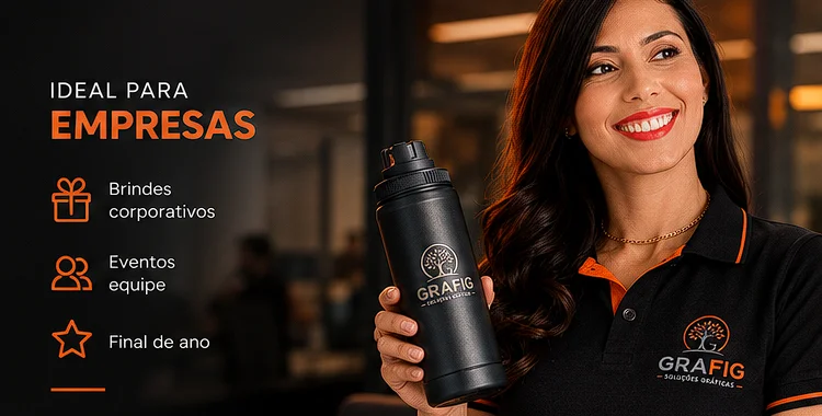Garrafas térmicas personalizadas ideais para empresas, brindes corporativos e eventos