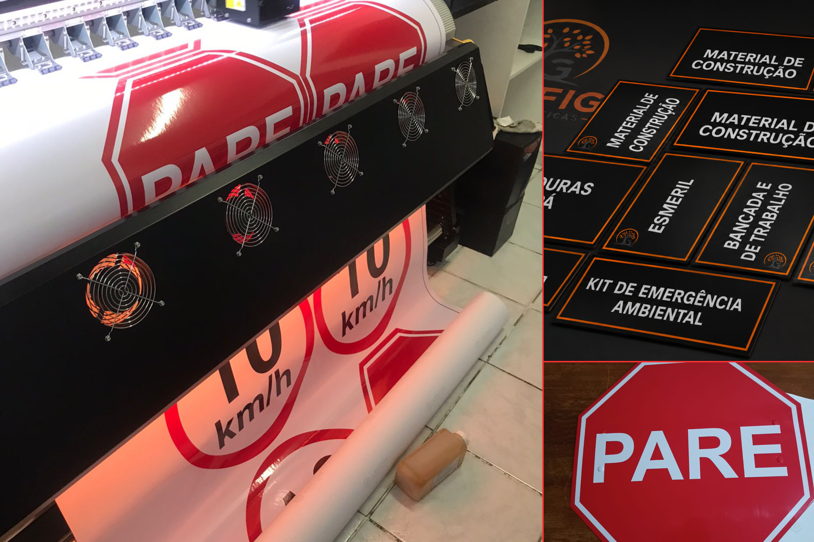 Imprimindo placas em PVC